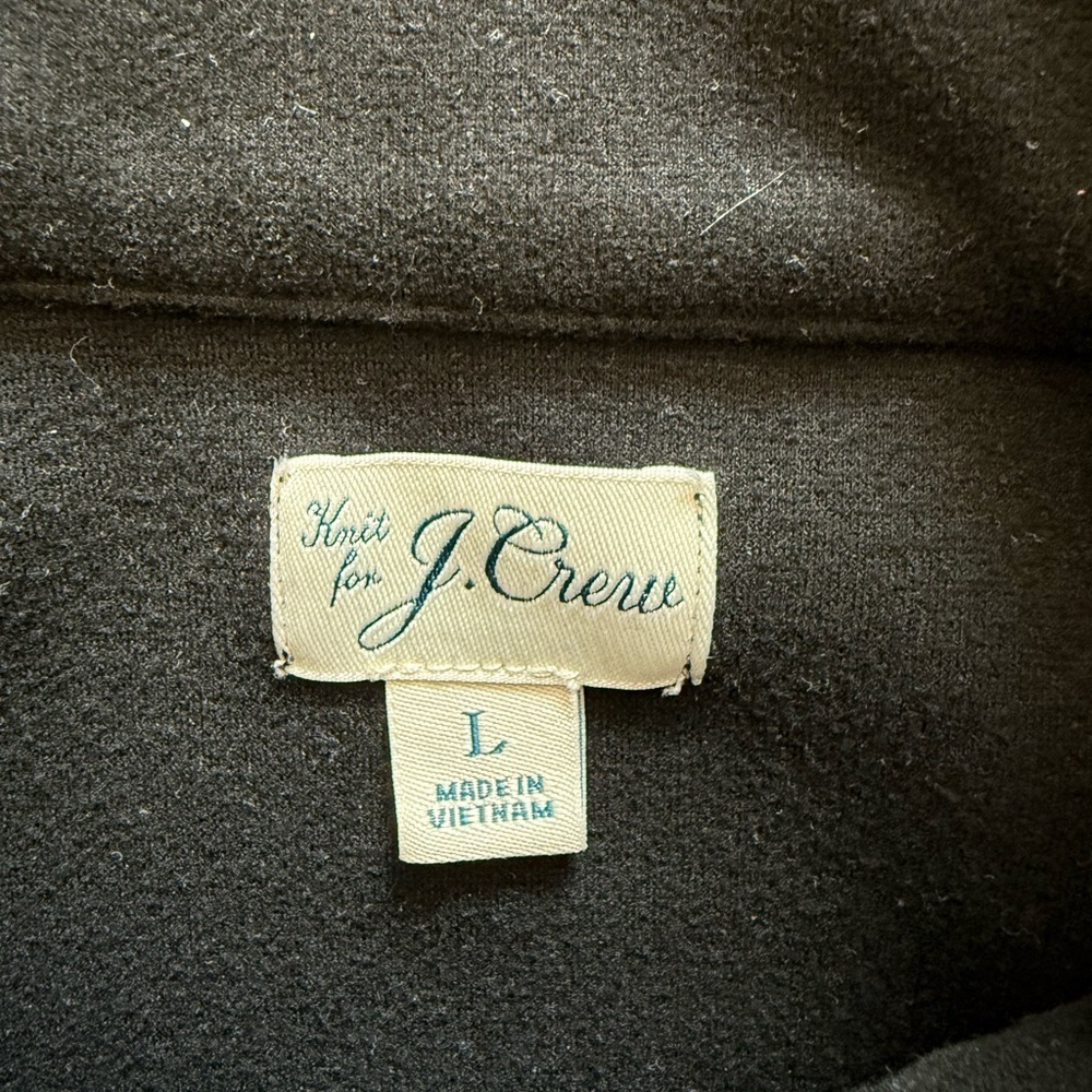 J Crew Half Zip Pullover Black L - Picture 2 of 2